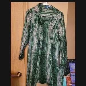 Unique long button up blouse